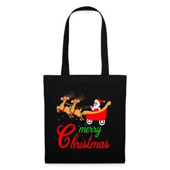 Merry Christmas - Stoffbeutel - Schwarz - Vorne