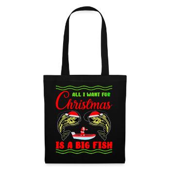 Tout ce que je veux pour Noël, c’est un gros poisson - Sac en tissu - noir - Devant