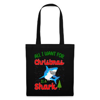 Tout ce que je veux pour Noël, c’est un requin - Sac en tissu - noir - Devant