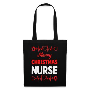 Nurse Christmas - Stoffbeutel - Schwarz - Vorne