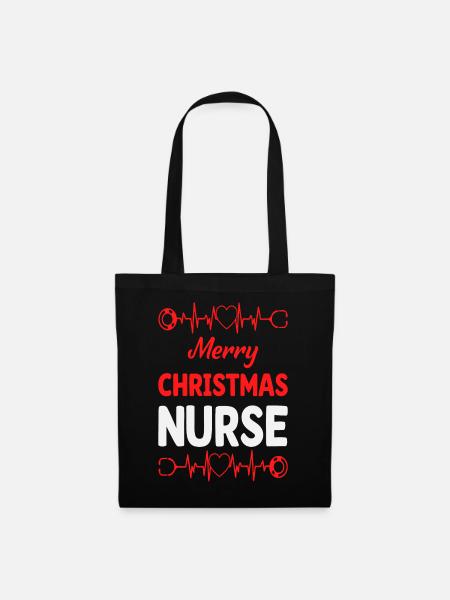 Nurse Christmas - Stoffbeutel - Schwarz