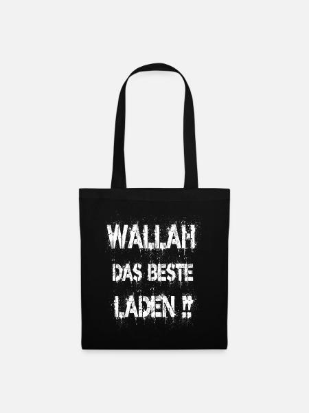 Wallah das beste laden!! Lustiges Outfit - Stoffbeutel - Schwarz