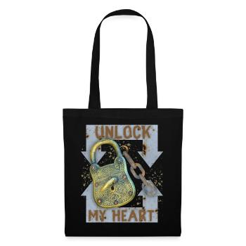Dicton de la Saint-Valentin, clés de serrure, amour-amour - Sac en tissu - noir - Devant