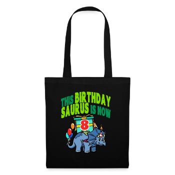 This Birthday Saurus Is Now 8 Dinosaur - Tote Bag - black - Front