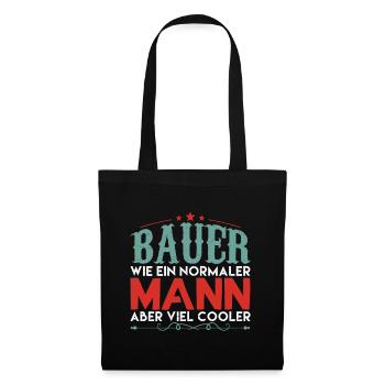 Trecker Traktor Bauer Spruch - Stoffbeutel - Schwarz - Vorne