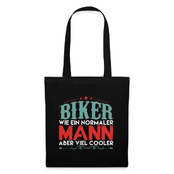 Old School Biker Chopper Motorradfahrer - Stoffbeutel - Schwarz - Vorne