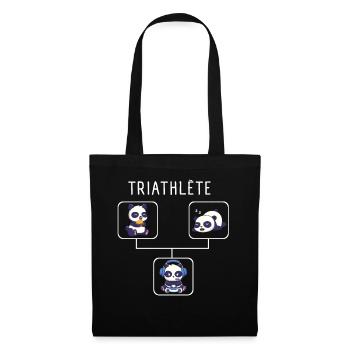 Humour Gamer Panda Triathlete Cadeau Jeux Video - Sac en tissu - noir - Devant