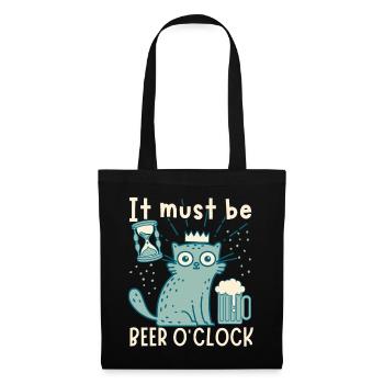Cat drinks beer, funny saying with beer mug - Tote Bag - black - Front