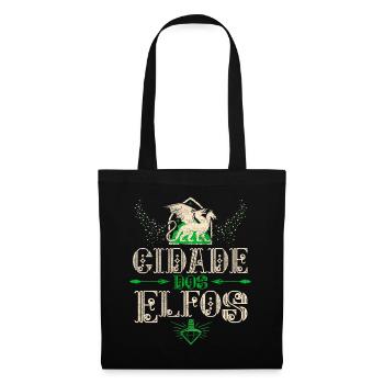 Boho-Cottagecore, Stadt-der-Elfen - Stoffbeutel - Schwarz - Vorne