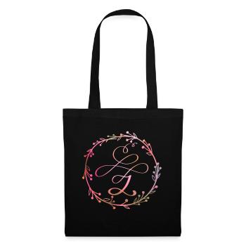 Monogramm, Buchstabe Z, Kalligrafie Ornament - Stoffbeutel - Schwarz - Vorne