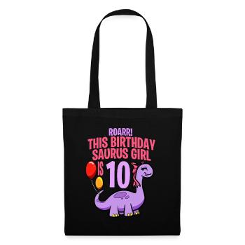 This Birthday Saurus Girl Is 5 Dinosaur - Tote Bag - black - Front