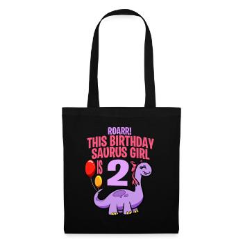 This Birthday Saurus Girl Is 2 Dinosaur - Tote Bag - black - Front