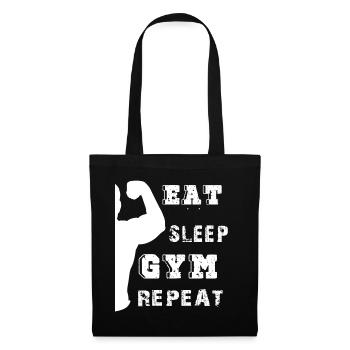Eat sleep gym repeat Outfit - Tote Bag - black - Front