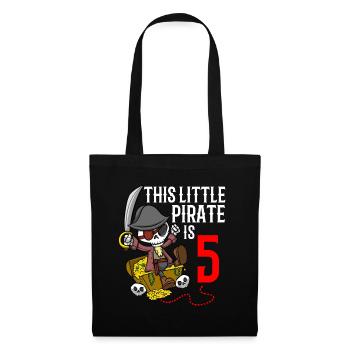 Skeleton This Little Pirate Is 5th Pirate Birthday - Tote Bag - black - Front