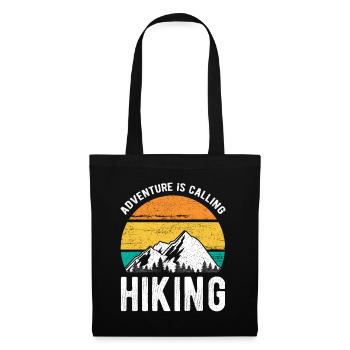 Adventure is Calling Hiking - Stoffbeutel - Schwarz - Vorne