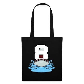 Sea Animals Birthday Kids Shark 8th Birthday - Tote Bag - black - Front