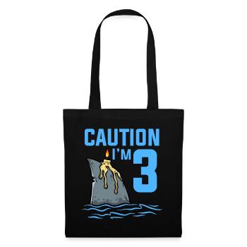 Sea Animals Birthday Kids Shark 3rd Birthday - Tote Bag - black - Front