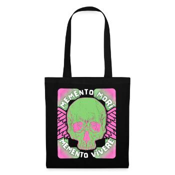 Memento Mori Memento Vivere Skull Saying - Tote Bag - black - Front
