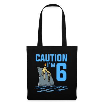 Sea Animals Birthday Kids Shark 6th Birthday - Tote Bag - black - Front