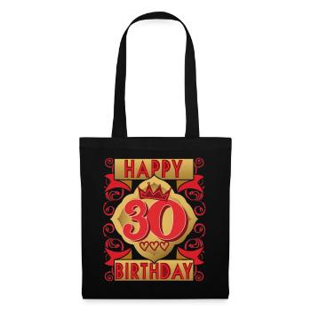 30e anniversaire 30 ans dicton, design vintage - Sac en tissu - noir - Devant