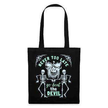 Skull, Death, Skeleon Skull Saying Motivation - Tote Bag - black - Front