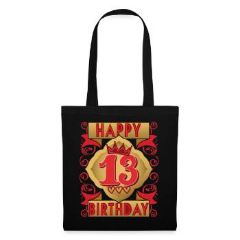 13ème anniversaire 13 ans dicton, design vintage - Sac en tissu - noir - Devant