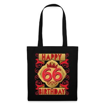 66. Geburtstag 66 Jahre alt Spruch, Vintage-Design - Stoffbeutel - Schwarz - Vorne