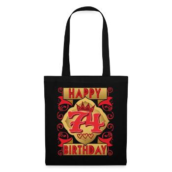 74. Geburtstag 74 Jahre alt Spruch, Vintage-Design - Stoffbeutel - Schwarz - Vorne