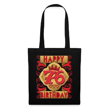 76. Geburtstag 76 Jahre alt Spruch, Vintage-Design - Stoffbeutel - Schwarz - Vorne