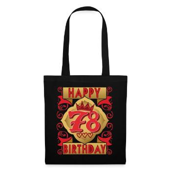 78. Geburtstag 78 Jahre alt Spruch, Vintage-Design - Stoffbeutel - Schwarz - Vorne