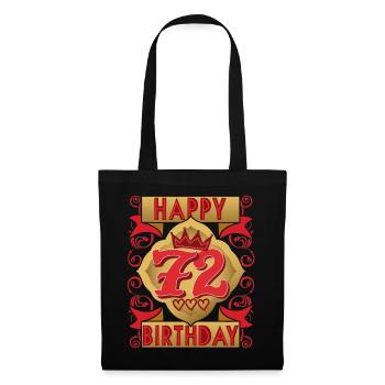 72. Geburtstag 72 Jahre alt Spruch, Vintage-Design - Stoffbeutel - Schwarz - Vorne