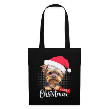 Noël avec Yorkshire Terrier Joyeux Noël - Sac en tissu - noir - Devant