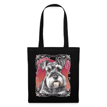Schnauzer, Schnauzer-Dad, Schnauzer-Mom, Terrier - Stoffbeutel - Schwarz - Vorne