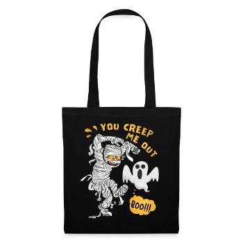 Momie Bande Dessinée, Momie D’Halloween, Dicton Fantôme - Sac en tissu - noir - Devant