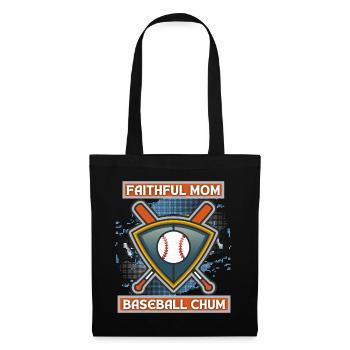 Baseball Mom, drôle de dicton, logo de baseball - Sac en tissu - noir - Devant