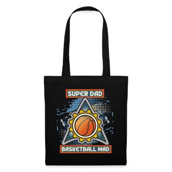 Papa basketball, drôle de dicton, papa basket-ball - Sac en tissu - noir - Devant