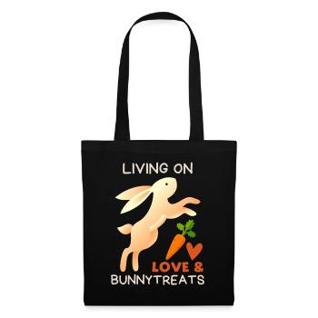 Lapin, lapin disant amour-amour Saint-Valentin - Sac en tissu - noir - Devant