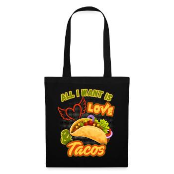 Tout ce que je veux, amour et tacos, tacos Mexique - Sac en tissu - noir - Devant