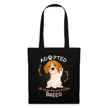 Adopted-Is-My-Favorite-Breed, Adolescent Dog - Tote Bag - black - Front