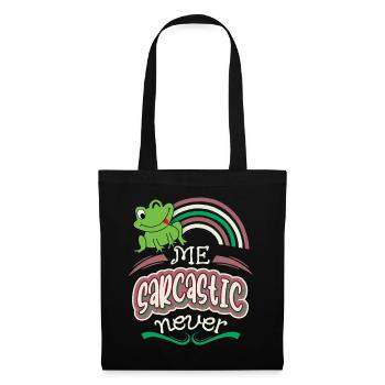 Sarcasm, funny saying with tree frog - Tote Bag - black - Front