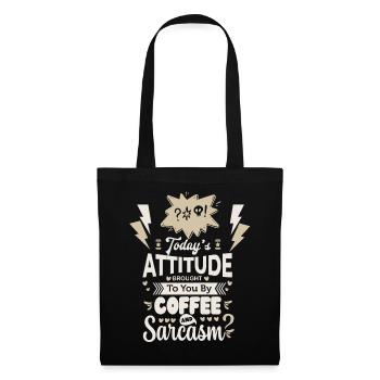 Coffee and sarcasm funny saying typography - Tote Bag - black - Front