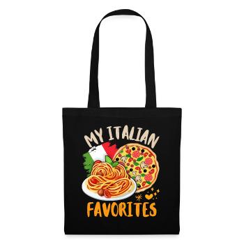 Pâtes à pizza, cuisine italienne, délicieuse Italie - Sac en tissu - noir - Devant