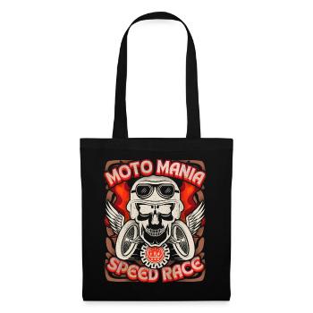 Skull Skull Angel Wings Motorcyclist Saying - Tote Bag - black - Front