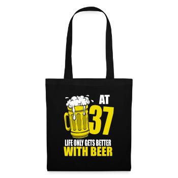 Men Beer Birthday Funny 37 Year Old Beer Lover - Tote Bag - black - Front