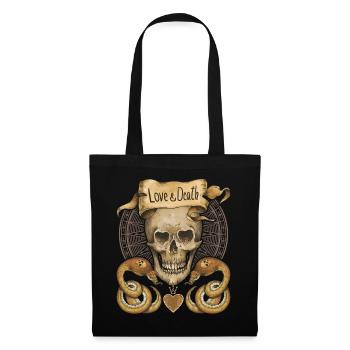 Crâne, serpents, amour et mort, dire - Sac en tissu - noir - Devant