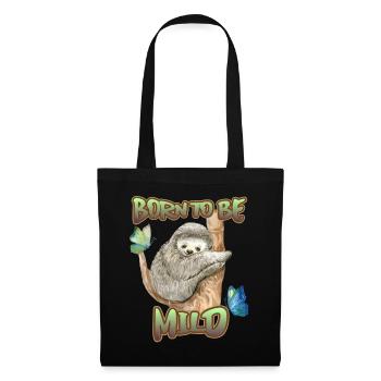Sloth, funny saying, born-to-be-mild - Tote Bag - black - Front