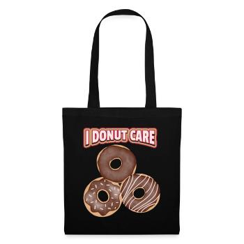I-Donut-Care funny saying, Pun with chocolate donut - Tote Bag - black - Front