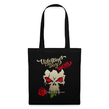 Valentine's Day, ironic saying, Skull, Skull - Tote Bag - black - Front