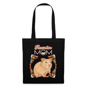 Hamster, Hamster-Mom, Hamster-Mama lustiger Spruch - Stoffbeutel - Schwarz - Vorne