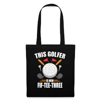 Chemises de golf d’anniversaire pour hommes 53e ans de golf - Sac en tissu - noir - Devant